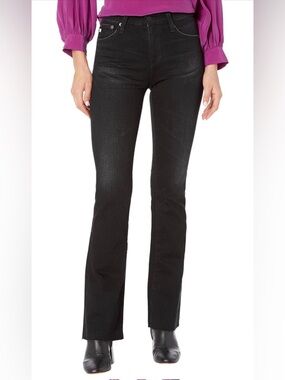 AG Adriano Goldschmied Black High-Rise Flare Jeans